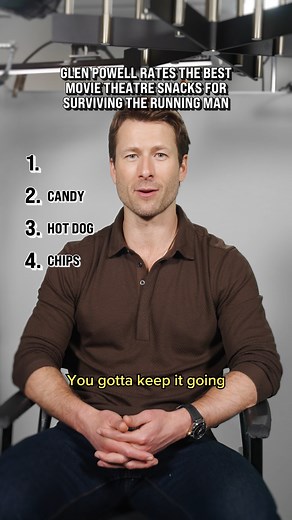 Let Glen Powell decide your snacks for seeing #RunningManMovie 🍿 The Running Man is now showing at Regal - get tickets now! www.runningmanmovie.com | The Running Man Movie