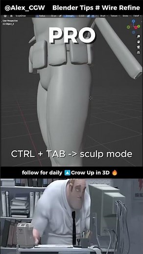 How to Refine 3D model’s wireframe easily in Blender. #3dmodeling #3d #blender #tutorial #lopwpoly