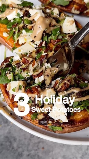 Caitlin Latessa-Greene on Instagram: "HOLIDAY SPECTACULAR SWEET POTATO GUIDE! 3 of my favorite sweet potato recipes for the holiday. Comment “RECIPE” below & I will send you the link to all 3!! Tender, flavorful & delicious—choose your fave! • 1️⃣SWEET POTATO BOATS WITH PECAN-FETA-DATE CRUMBLE 2️⃣ HONEY-CHILI GLAZED SWEET POTATOES WITH WHIPPED RICOTTA & LIME 3️⃣GARLIC BUTTER SWEET POTATOES WITH GOAT CHEESE • #sweetpotato #holidayrecipes #glutenfree #healthycooking #easyrecipe"