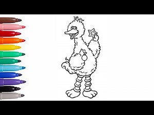 Coloring Big Bird Sesame Street | Sesame Street Coloring Page | Coloring Funs