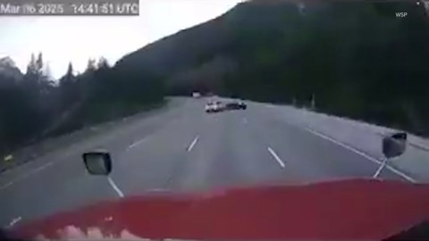 Icy roads cause crash on I-90