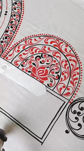 13K views · 227 reactions | New handpainting design coming soon  step-by-step tutorial For beginners #kolkadesign #designerkurta #artist | Meghla Chakraborty | Facebook