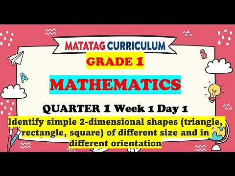MATH GRADE 1||QUARTER 1 WEEK 1| SIMPLE 2 DIMENSIONAL SHAPE| MATATAG REVISED K12 CURRICULUM