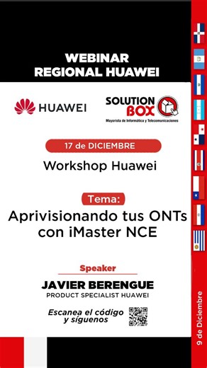 SOLUTION BOX PANAMÁ 🇵🇦 | ¡Webinar Regional Huawei! 🌐 Aprende a optimizar tu red con el Workshop Huawei: Aprovisionando tus ONTs con iMaster NCE. Descubre las... | Instagram