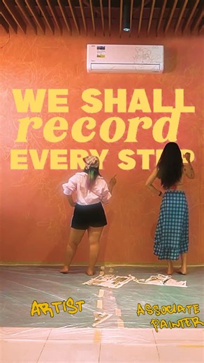 The process of “Gabriela“ 10 sqm limewashed wall in acrylic and spray paint “Gabriela” came to life with a song of @katseyeworld that never left my head. I listened to that while sketching on the subway in NY 🇺🇸. Somehow, that rhythm carried all the way to the wall. The vibe? Think beachside afternoon telenovela. Warm, dramatic, and full of color. Featuring all the flower seen at Seablume Cafe in La Union, Philippines 🇵🇭 We painted, we danced (as dancers). The team moved with the beat, and e