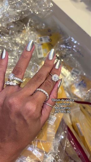 Moissanite, o brilho que vai te hipnotizar ✨💎 Garanta o seu pelo 94 984046386 #morenadeprataa #moissanite #redencaopara #anelprata #viral