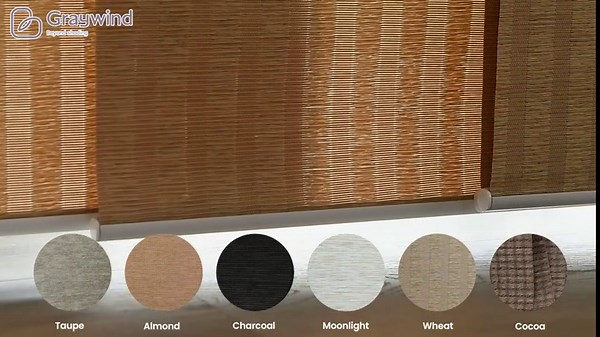Graywind Manual Sliding Panels Natural Woven Panel Track Blinds Wand Control Window Blinds for Patio Sliding Glass Door Large Windows Width Up to 153", Custom Size (Terrazzo)