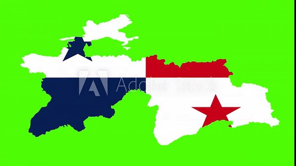 Panama Map Marker: A stylized map showcasing Panama's geographical outline, highlighted by the vibrant hues of the nation's flag and a prominent marker indicating a specific location.