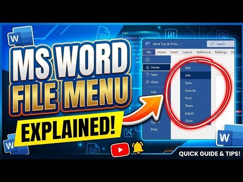 MS Word File Menu Explained | Every Option with Examples (Beginner to Advanced) ⭐