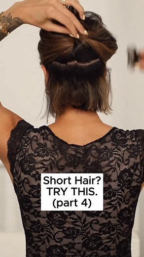 Glam Girl Gabi on Instagram: "Short Hair? TRY THIS. (part 4) Comment LINK to watch my full French Pin tutorial. ❤️ This is one (of many) easy ways that you can integrate a French Pin into short hair. I get so many compliments when I wear my hair like this and it takes less than a minute to do. . . . . #hairtutorial #hair #frenchpin #easyhair #hairstyles #hairinspo #hairideas #bob #shorthair #shorthairstyles #bluntbob"