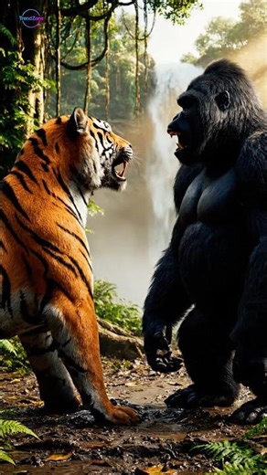 Unbelievable Gorilla and Tiger Fight | Realistic Jungle Clash