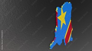 Democratic Republic of the Congo map 3d. 3d map of the Democratic Republic of the Congo.