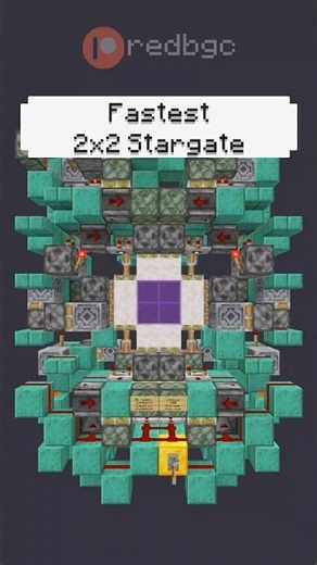 Fastest 2x2 Stargate Redstone Door. #minecraft #mc #mcpe #gaming #shorts
