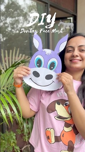 Day 44❤️ Donkey face mask | How to make donkey #diy #viral #shorts #youtubeshorts #100dayschallenge