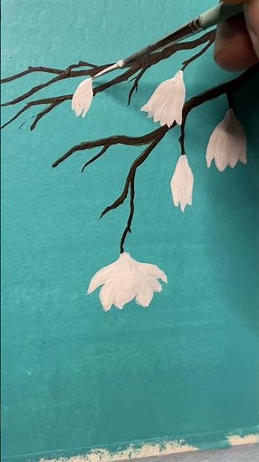 Easy flower painting tutorial/acrylic painting for beginners/#Youtubeshorts #shorts #flowerpainting