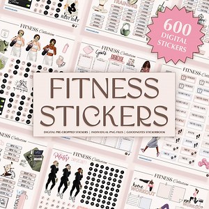 Digital Fitness Stickers: Workout Planner, Health & Wellness (goodnotes, Individual PNG) - Etsy