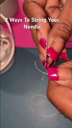 Two Ways To String Your Beading Needle 🪡 #beading #beadingsupplies #howto