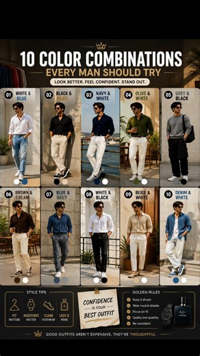 10 Best Color Combinations Every Man Should Try | Men’s Fashion 2026 Link in bio ✨️ #fashion #viral