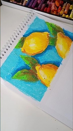 how to draw lemons with oil pastel tutorial for beginners