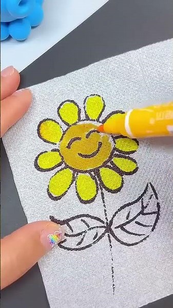 Easy Origami _Magical Water Magic Tissue Paper Painting 💗#origami #diy