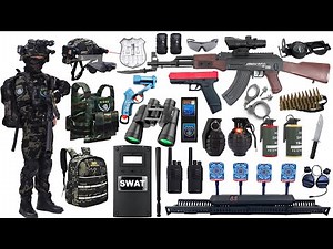Special Forces military toys gun set unboxing, Heavy machine gun,automatic rifle,submachine gun