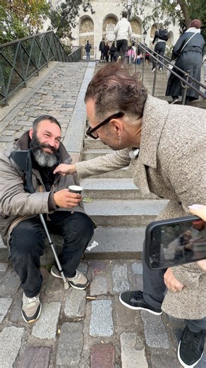 He made money out of thin air #homeless #paris #street | Julien Magic