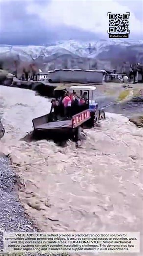 Rural River Crossing Using a Tractor Ferry Platform #craftedeveryday
