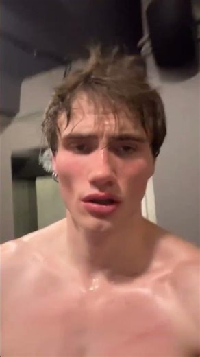 Sexy shirtless model Gleb Tyurinskii in locker room of gym - instagram story March 19 2026