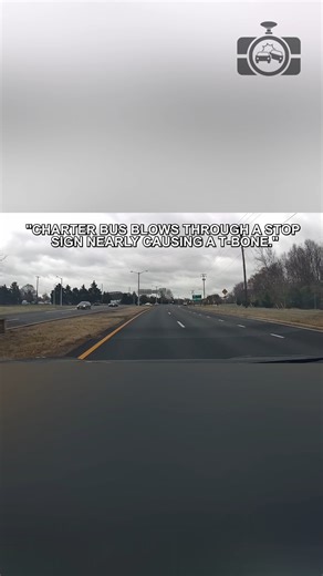 Charter Bus blows through a stop sign. | Dashcam Lessons