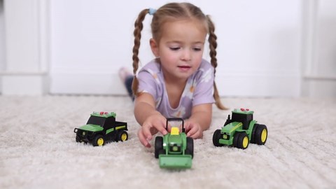John Deere Mini Vehicles 3-Pack Assorted Tractors with Lights, Sounds and Rev Motor Children Ages 3