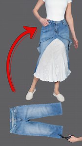 977K views · 4.9K reactions | How to transform old jeans into a DIY trendy maxi skirt Miarti 淋✂️ | Miarti - Wiederverwendung | Facebook