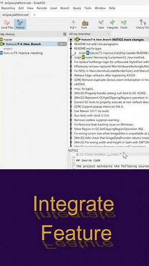 15 Second Git Rebase with SmartGit. #git #smartgit #levelup #rebase