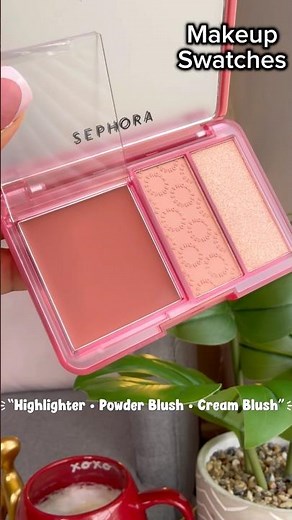Sephora Blushed Set — Brush + 3-in-1 Swatches 💗✨ #makeup #sephorasale #beauty #makeupswatches