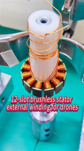 Noyu Daimler | 12-slot brushless stator external winding for drones,Double-station flying fork winding machine.#motorwindingmachine | Instagram