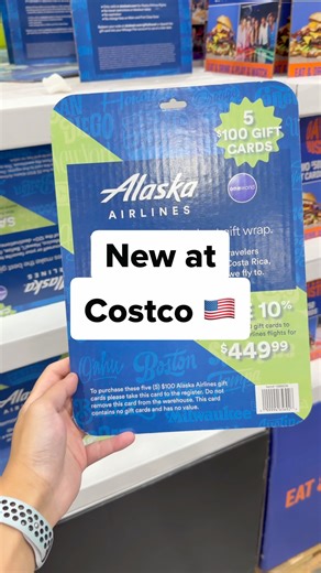 7.6K views · 12 reactions | ✈️ Alaska Airlines 5 x $100 Gift Cards (Itm. 1888636) @alaskaair – Travel hack or gift idea? #CostcoFinds #CostcoHaul #TravelDeals #HolidayGiftIdeas #CostcoTreasureHunt #GiftCards #Costco | Andy Shen | Facebook