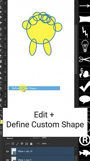Cara Custom Shape mengunakan pentool photoshop | Tutorial dasar Adobe Photoshop untuk pemula