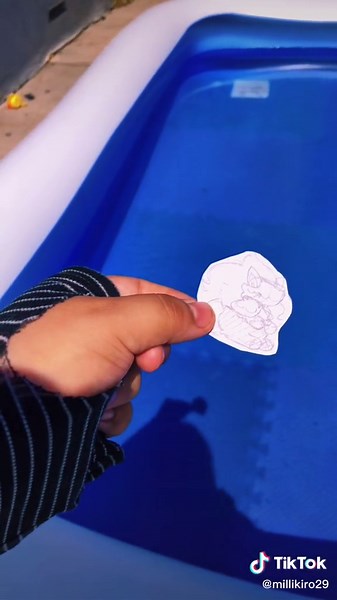 Charming Cartoon Character Drawing at the Pool
