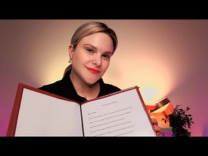 ASMR Posh Waitress Menu Reading & Elegant Service