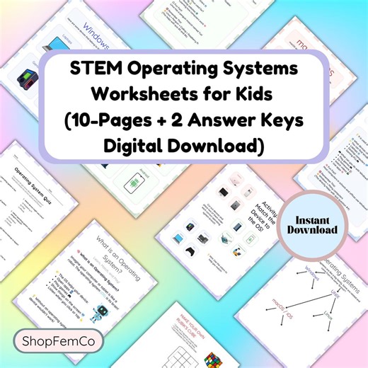 Operating Systems Worksheet for Kids | Computer Science Printable | STEM Learning Activity | Windows Mac Linux Lesson | Digital Download PDF - Etsy