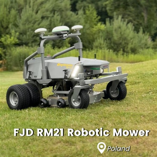 Scofield Wang_FJD on Instagram: "🇵🇱 Proud to announce the deployment of the FJD RM21 robotic mower at a premium golf course in Poland! Designed as the ultimate all-in-one turfcare solution, the RM21 delivers centimeter-level accuracy through RTK and LiDAR navigation—ideal for challenging roughs and under-tree terrain. 💪🌱 As part of our Golf Course Robot Solution, this deployment empowers the grounds team to automate routine mowing tasks, reduce labour and energy costs, and free up staff for 