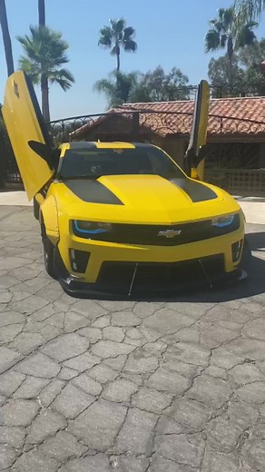 Transformers Yellow Camaro Showcar with Unique Doors Up Design