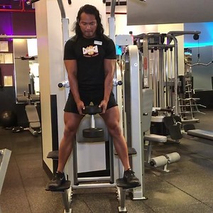 Take your sumo squats to the next level by getting high off the ground! Elevate yourself onto a platform, holding a weight with both hands. Squat low, allowing the weight to dip past your heels. Make sure you have a full extension of the groin. Take your time and don't rush. Get up slowly and squeeeeze your glutes and your legs. "This is super effective if you want to gain a lot of definition in the groin, quad and glutes," says Crunch Bowery Personal Trainer, Victor. #CrunchGetsPersonal | Crunc