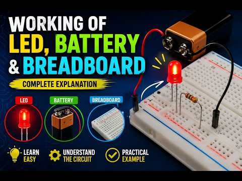 Working of LED, Battery & Breadboard | Complete Circuit Explanation for Beginners