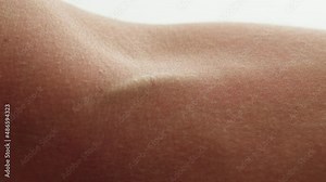 Hand skin texture close-up. Arm surface macro shooting, veins and muscles on white background. Body and healthcare, hygiene and medicine concept.