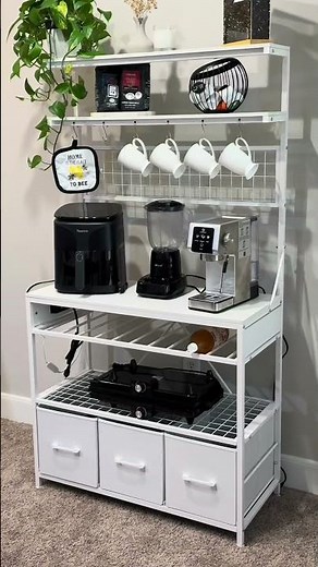 ITAAR Bakers Rack with Storage and Power Outlet 📷@safarovs_american_life