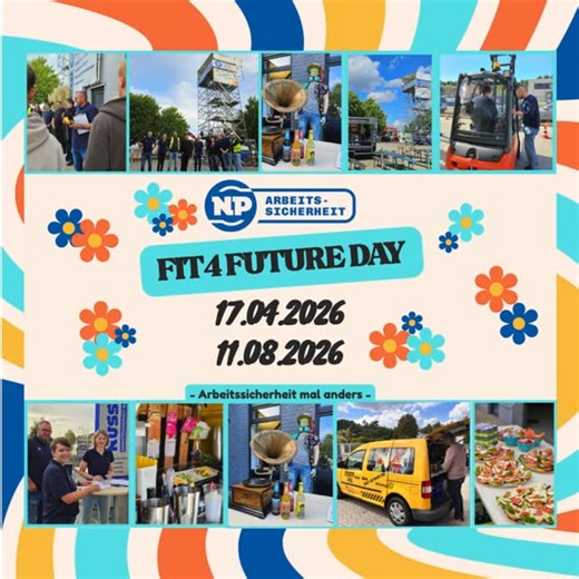 NP Arbeitssicherheit GmbH on Instagram: "Fit4Future Day – Euer Tag für Sicherheit & Gesundheit! 🔒💪 Ihr möchtest wissen, wie Arbeitssicherheit wirklich funktioniert? Dann seid Ihr beim Fit4Future Day genau richtig! Unser Aktionstag richtet sich an Arbeitgeber und Arbeitnehmer, die im Arbeitsalltag auf Sicherheit und Gesundheit setzen wollen. ✅ Was erwartet Euch? ✔ Intensive Grundunterweisung – Fit für den Arbeitsalltag! ✔ Praxisnahe Workshops & Mitmachaktionen – Lerne den sicheren Umgang mit Ma