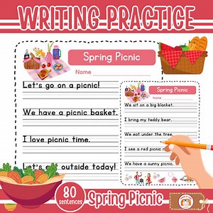 2nd grade April morning work, morning meeting greetings, Spring picnic