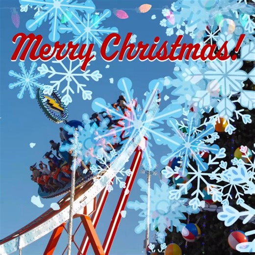 Wishing you a very Merry Christmas! ❄️🎠🎄 We're open today, 12/25, with Limited Rides* and games from 12pm-5pm, plus arcades, holiday decorations, festive treats, shopping, and more. Visit bit.ly/cal-hrs for park hours. *Expect 10-15 rides (3-5 kiddie rides), weather permitting. | Santa Cruz Beach Boardwalk