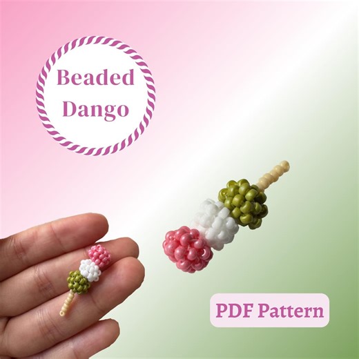 Beaded Dango Pattern | Peyote Stitch PDF Tutorial | Japanese Pastry Charm | Instant Download - Etsy