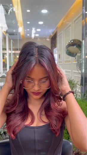 red, cherry 🍒 hair colour 🤗 Hello# #redcolour #hairtransformation